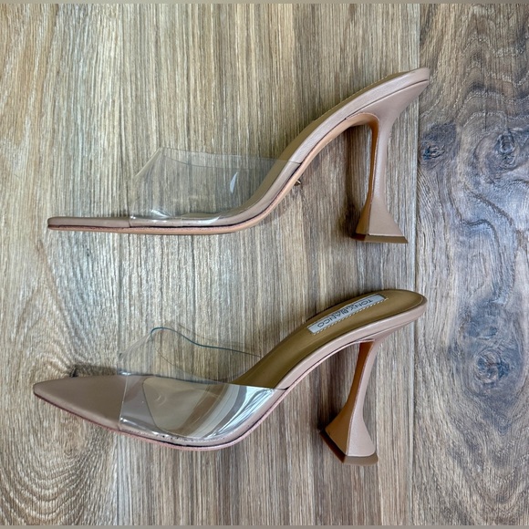 Tony Bianco Marcel Clear Vinylite Mule Heels Women’s 9.5 EUC Nude - Picture 7 of 10